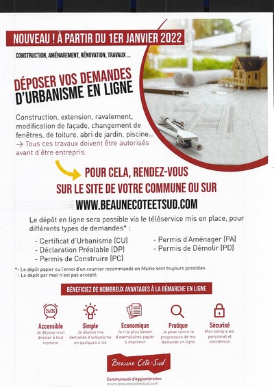 flyer dépose de demandes d'urbanisme en ligne